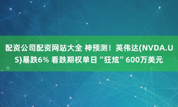 配资公司配资网站大全 神预测！英伟达(NVDA.US)暴跌6% 看跌期权单日“狂炫”600万美元